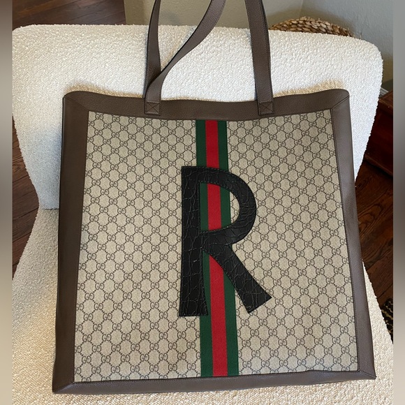 Gucci Ophidia Soft GG Supreme Large tote. Almost new condition. L R initials - Picture 3 of 9